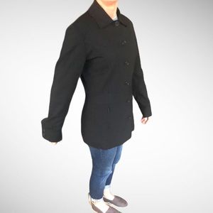 Faconnable French black pinstripe womens blazer